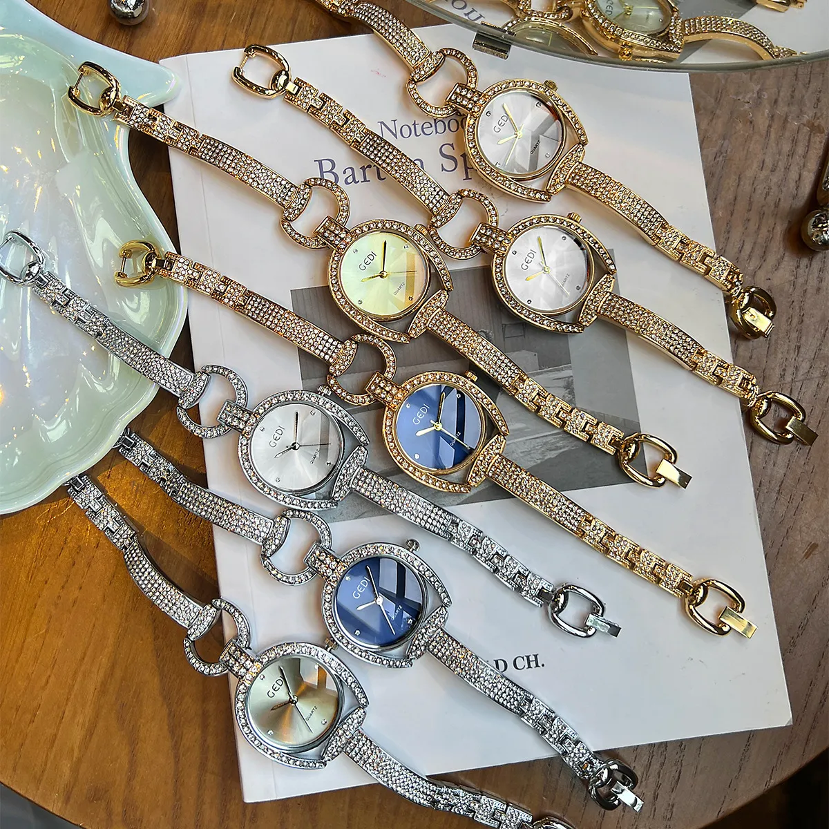 Collection of gold and silver vintage women’s watches with bracelet design