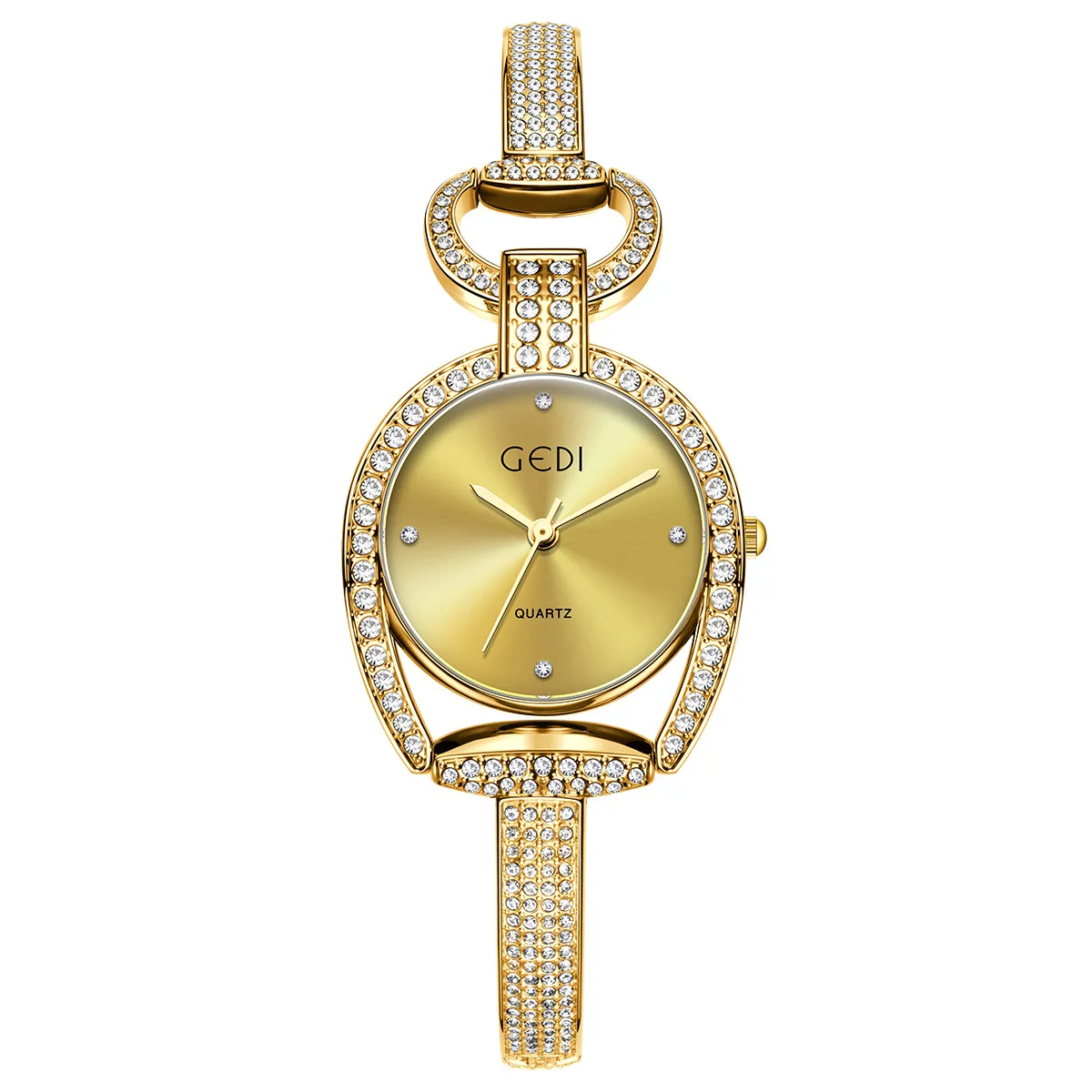 Gold vintage ladies’ bracelet watch with champagne gold dial