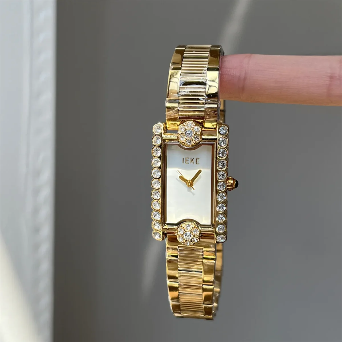 Gold Vintage Ladies Watch with White Dial