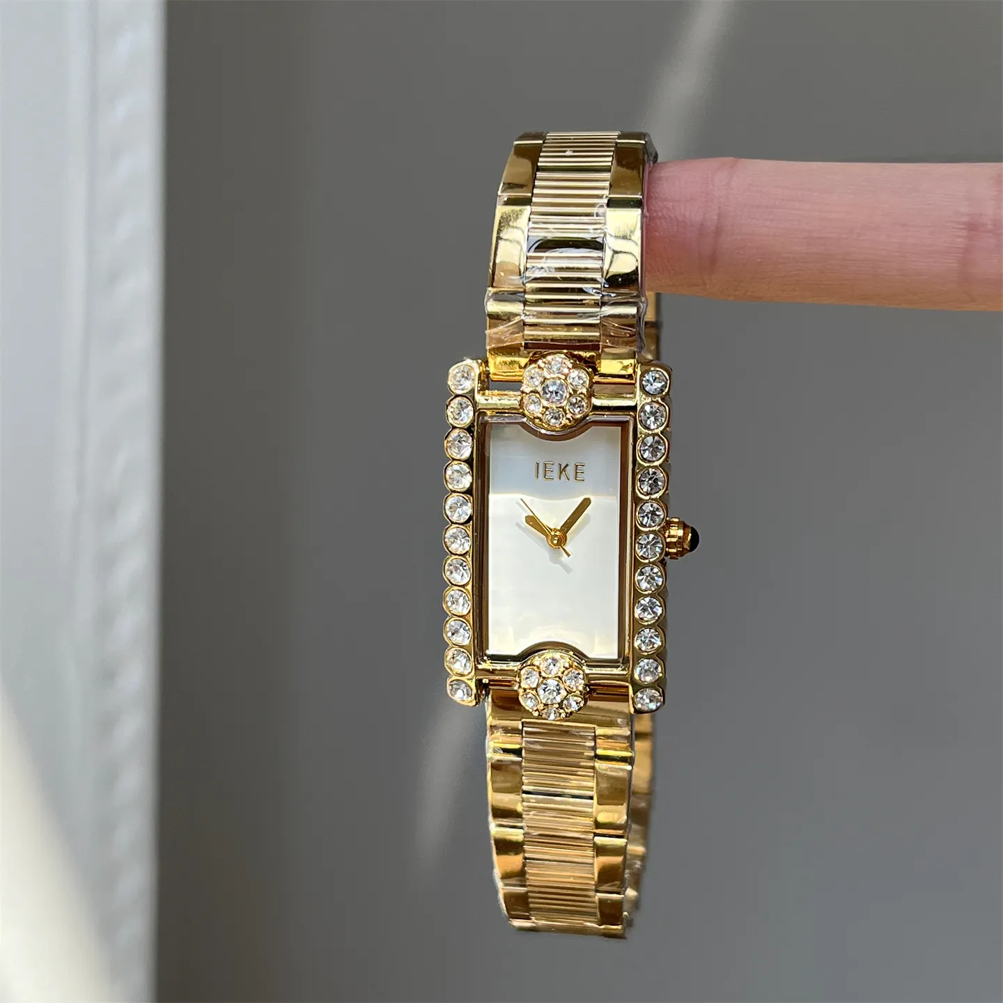 Gold Vintage Ladies Watch with White Dial
