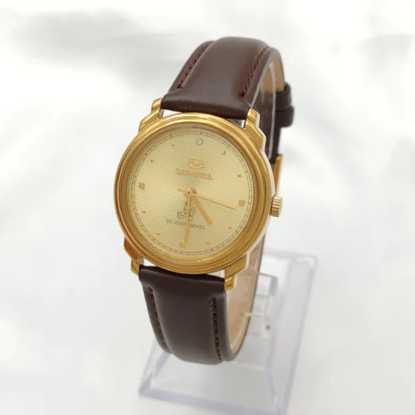 Vintage 1920s Men Brown Leather Mechanical Watch