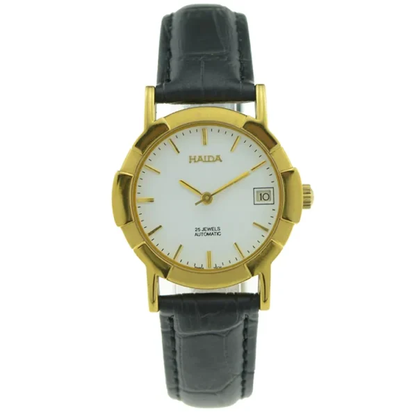 Vintage 1920s Men Black Gold-Plated Mechanical Watch