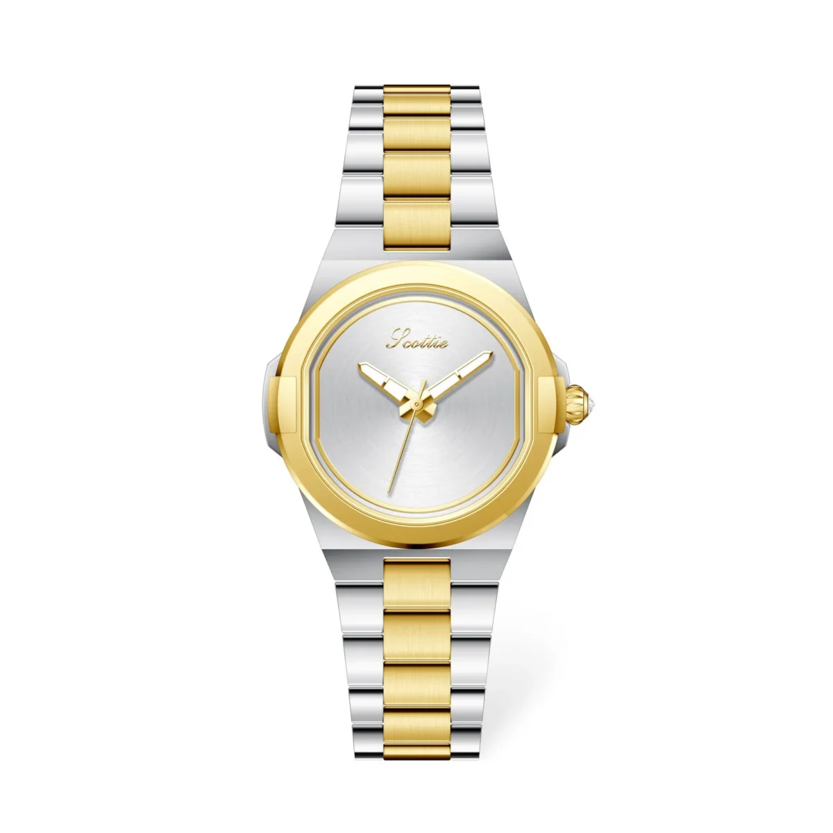 Two-tone vintage women’s watch with silver and gold strap – WatchTrio