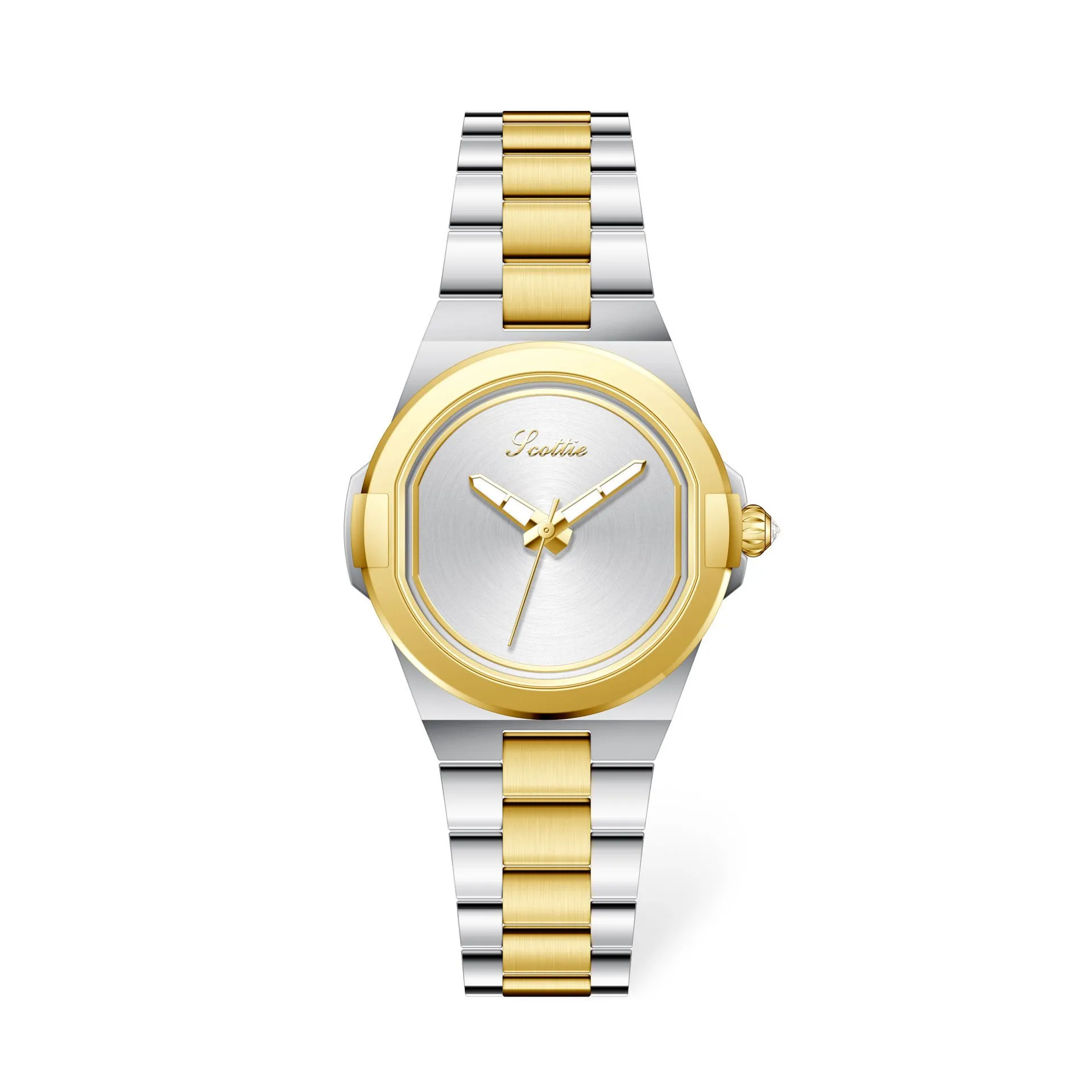 Two-tone vintage women’s watch with silver and gold strap – WatchTrio