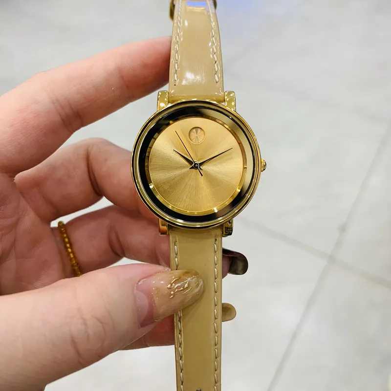 Vintage women’s leather watch with gold dial and yellow strap – WatchTrio