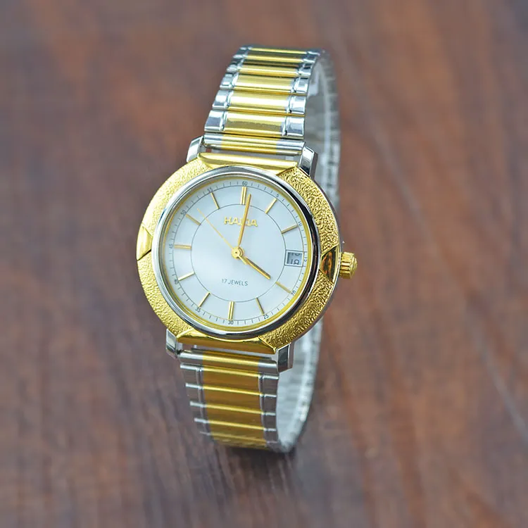 Vintage mechanical men’s watch with stainless steel two-tone strap