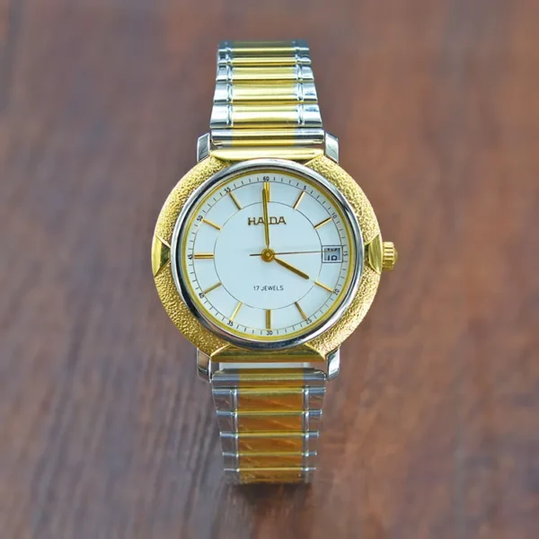 Retro classic men’s watch with mechanical movement and gold case