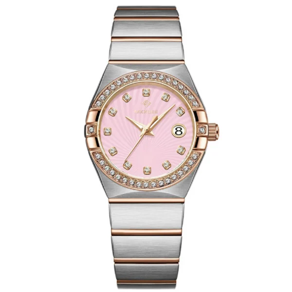 Vintage pink diamond women’s watch with French-style quartz movement