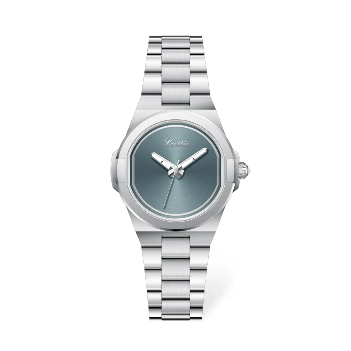 Vintage silver women’s watch with blue dial and stainless steel strap – WatchTrio