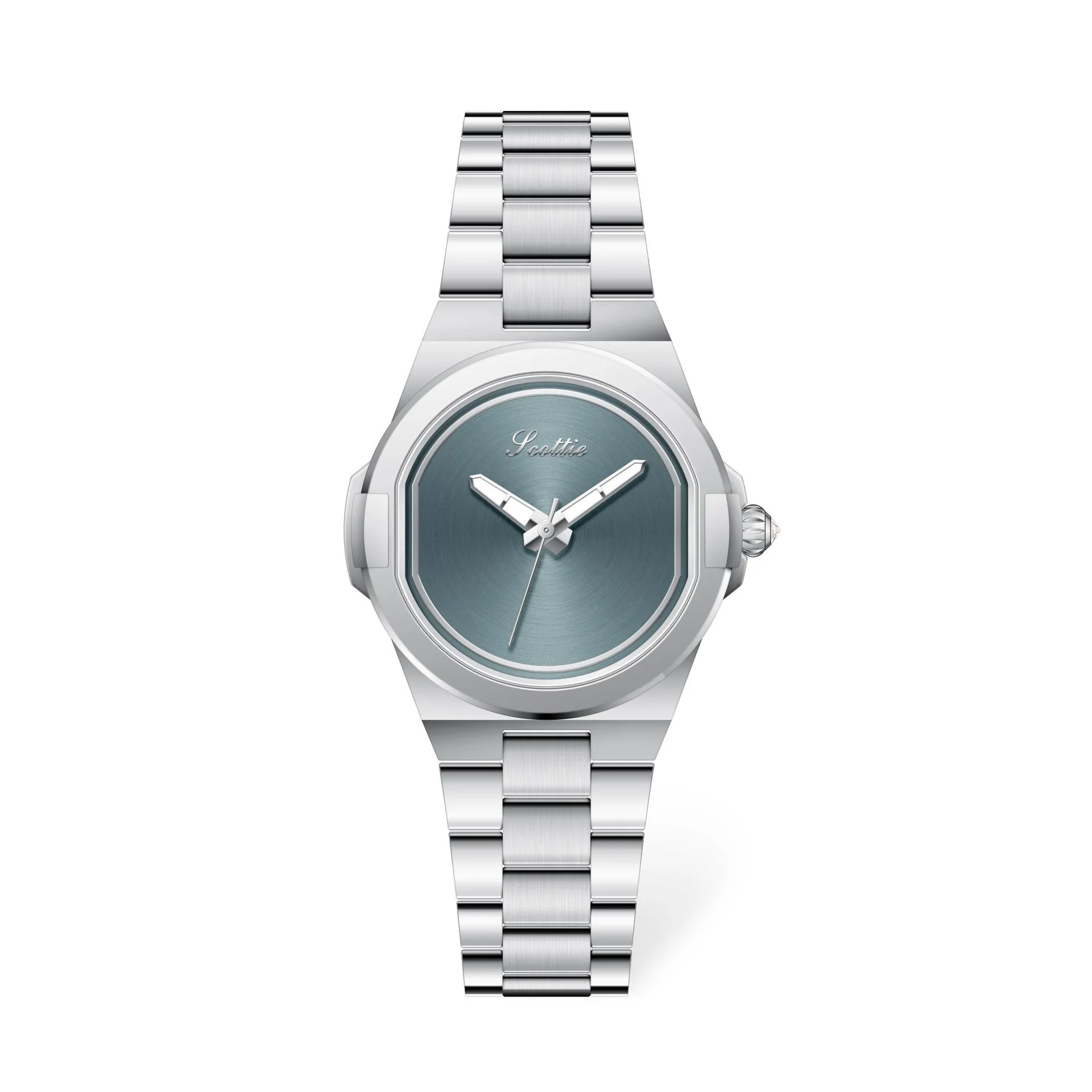 Vintage silver women’s watch with blue dial and stainless steel strap – WatchTrio