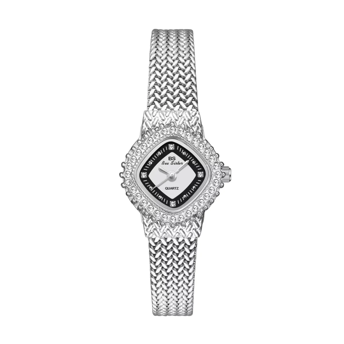Vintage silver women’s watch with wheat-pattern strap – WatchTrio