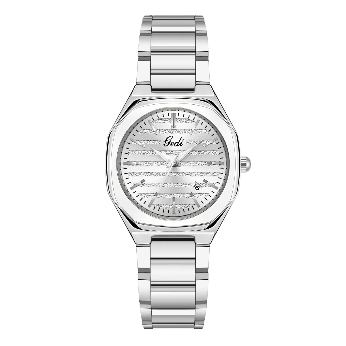 Vintage silver women’s watch with white dial and date display – WatchTrio