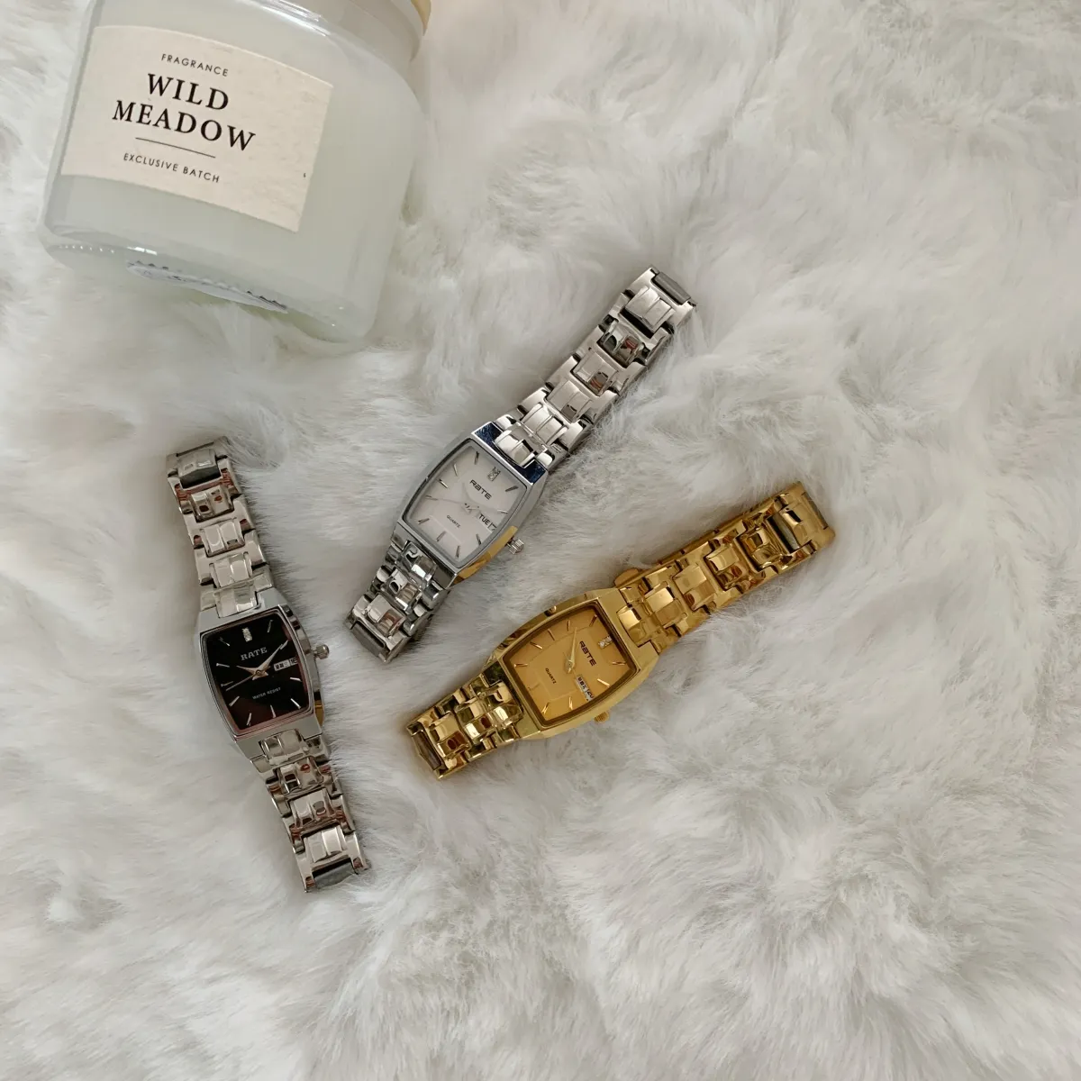 Vintage women’s watch collection with gold and silver retro watches