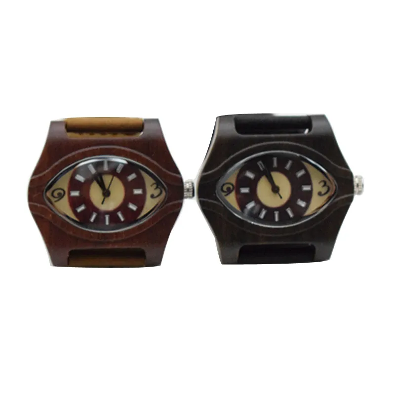 Vintage wooden eye women’s watch in brown and black sandalwood – WatchTrio